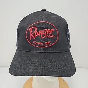 Ranger Boats Embroidered Black Red Flippin Arkansas Snapback Hat Cap Kudzu Mesh